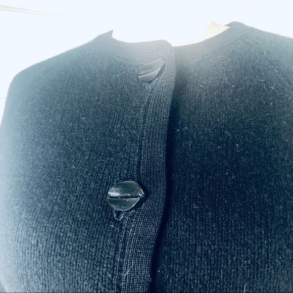 Vintage Lambswool Blend Cardigan Black Sweater Size Small-Medium - Picture 9 of 14